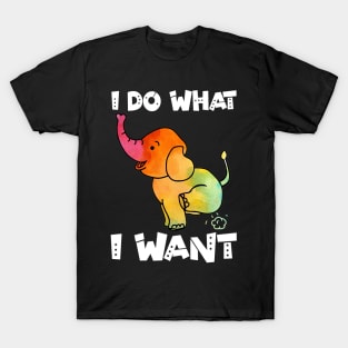 I Do What I Want Elephant Doing Yoga Exhale T-Shirt